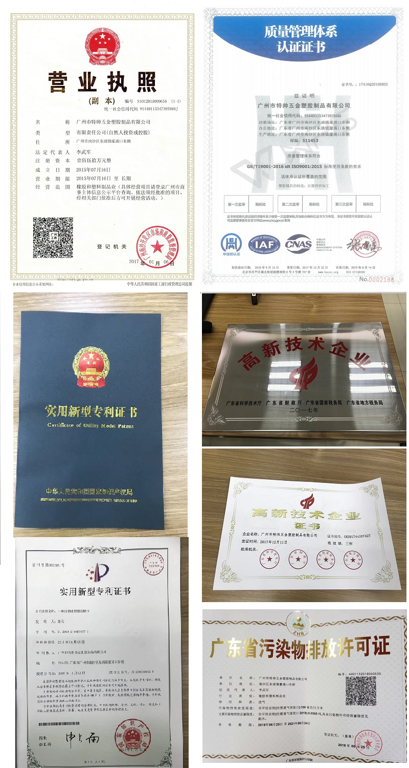 Official business certifications and quality management certificates